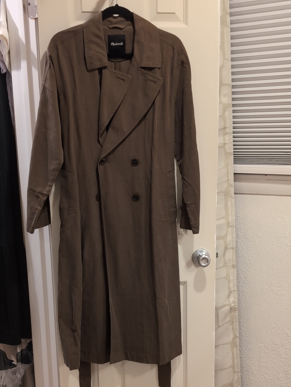 Madewell Brown Double-Breasted Trench Coat